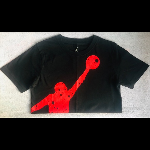 black and orange jordan shirt